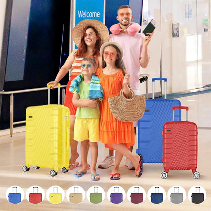 Abs travel suitcase, hand luggage, rigid cabin suitcase with combination closure and 4 double 360 wheels ° ,small and large light travel suitcases
