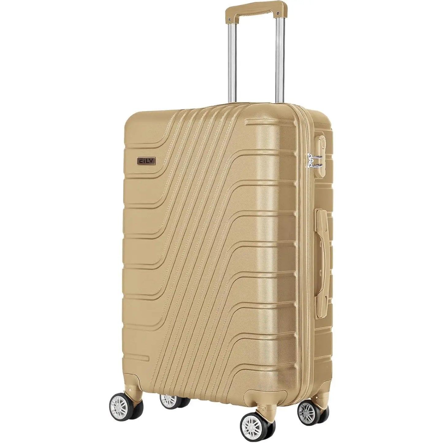 Abs travel suitcase, hand luggage, rigid cabin suitcase with combination closure and 4 double 360 wheels ° ,small and large light travel suitcases