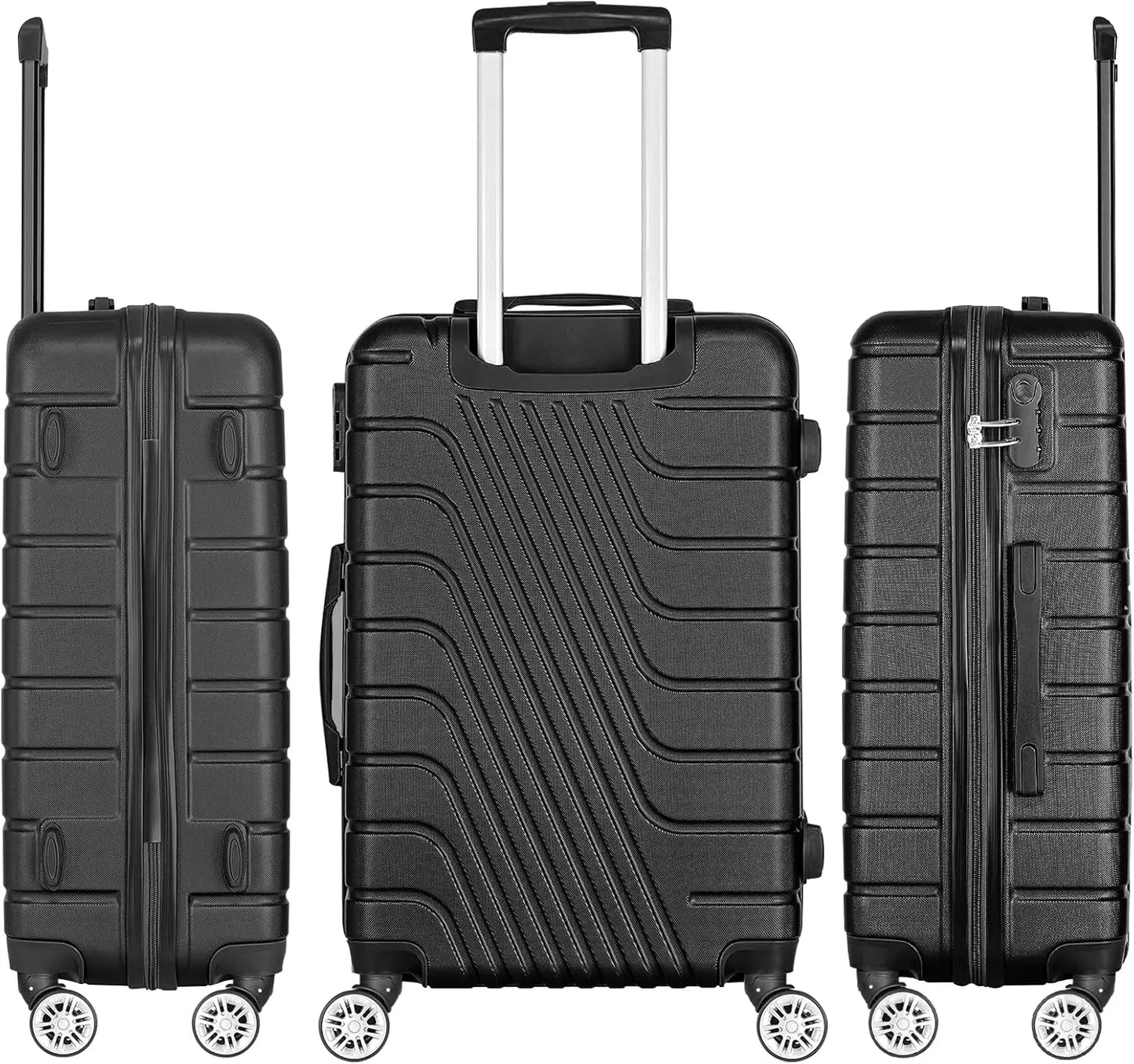 Abs travel suitcase, hand luggage, rigid cabin suitcase with combination closure and 4 double 360 wheels ° ,small and large light travel suitcases