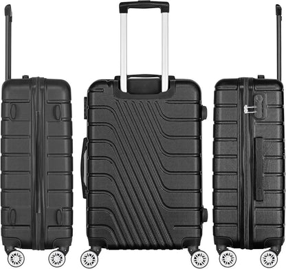 Abs travel suitcase, hand luggage, rigid cabin suitcase with combination closure and 4 double 360 wheels ° ,small and large light travel suitcases