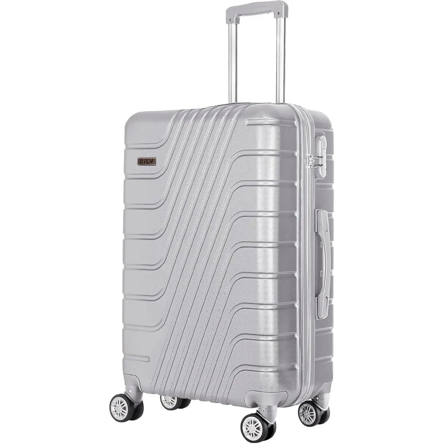 Abs travel suitcase, hand luggage, rigid cabin suitcase with combination closure and 4 double 360 wheels ° ,small and large light travel suitcases