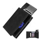 YATBEST Men's RFID Anti-Theft Three Fold Wallet Ultra-Thin with Zipper Coin Pocket Credit Card Clip Brush Anti-Magnetic Card Bag