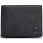 Cartera de negocios de lujo para hombre, billetera corta Retro de cuero PU, tarjetero, 2 monederos plegables abiertos con letras de Color sólido grabadas, 1 ud.