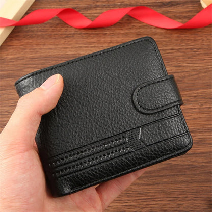 Billetera pequeña de cuero Pu para hombre, tarjetero Delgado, tarjetero de 3 pliegues, monedero de calidad, novedad