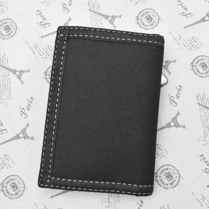 Touch Fastener Men's Short Wallet Fashion Leisure Multi-position 3 Fold Purse Durable Black Male Coin Pocket Daily Use