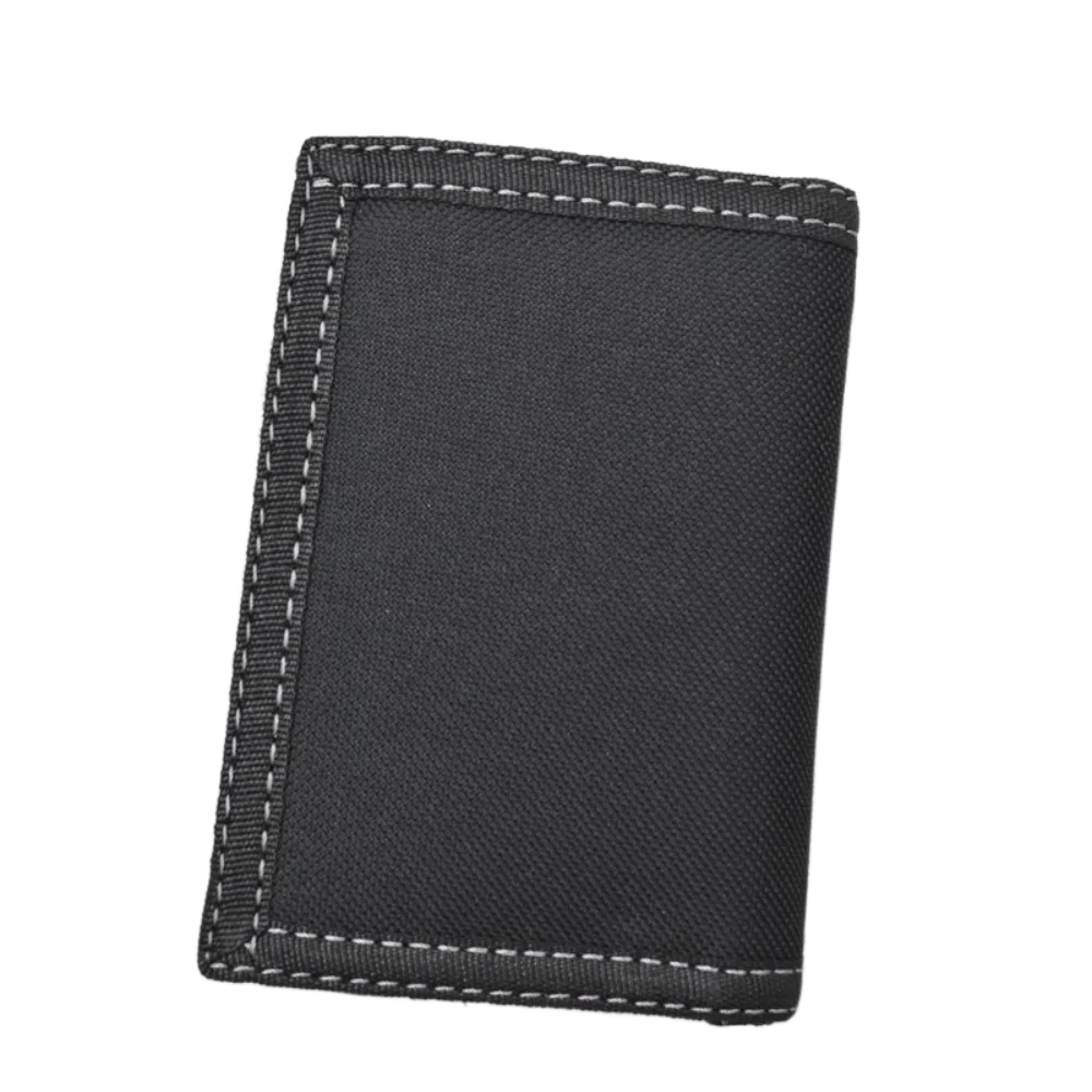 Touch Fastener Men's Short Wallet Fashion Leisure Multi-position 3 Fold Purse Durable Black Male Coin Pocket Daily Use