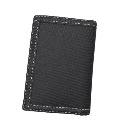 Touch Fastener Men's Short Wallet Fashion Leisure Multi-position 3 Fold Purse Durable Black Male Coin Pocket Daily Use
