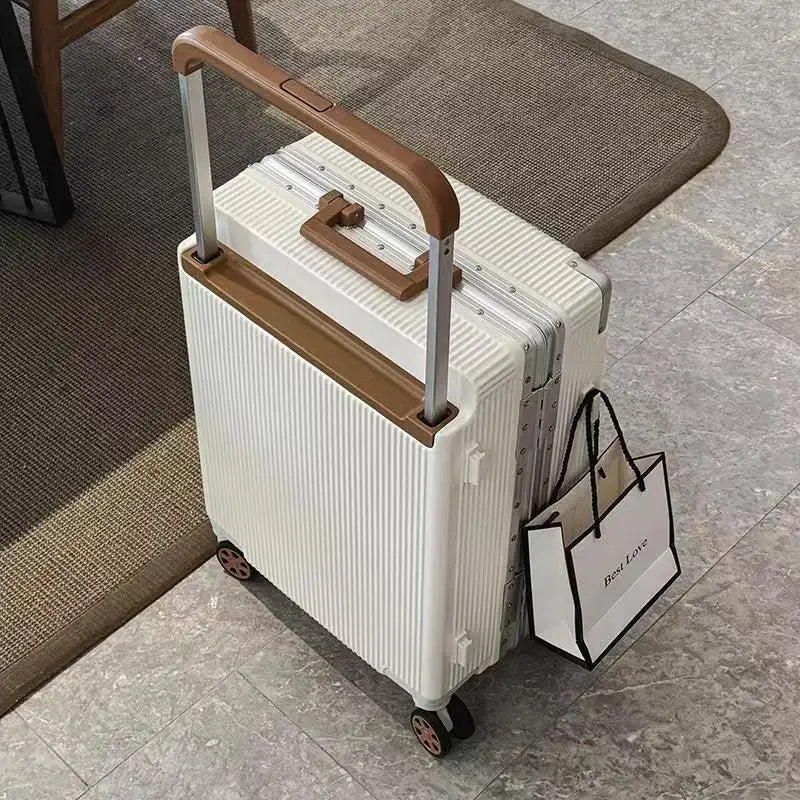 Balance Wide Trolley Case Luggage 20/24/26‘’Plus Large Capacity Aluminium Frame ABS+PC Luggage Cabin Boarding Suitcase